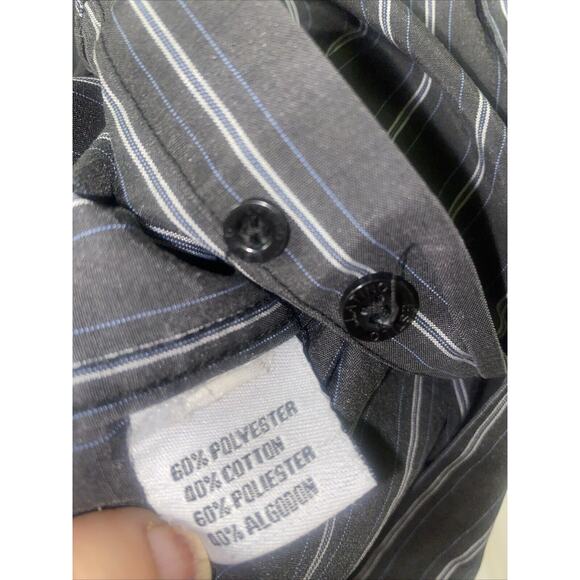 Estilo Latino Men's Long Sleeve Gray Stripe Button Up Shirt Western Sz Small - Picture 5 of 7